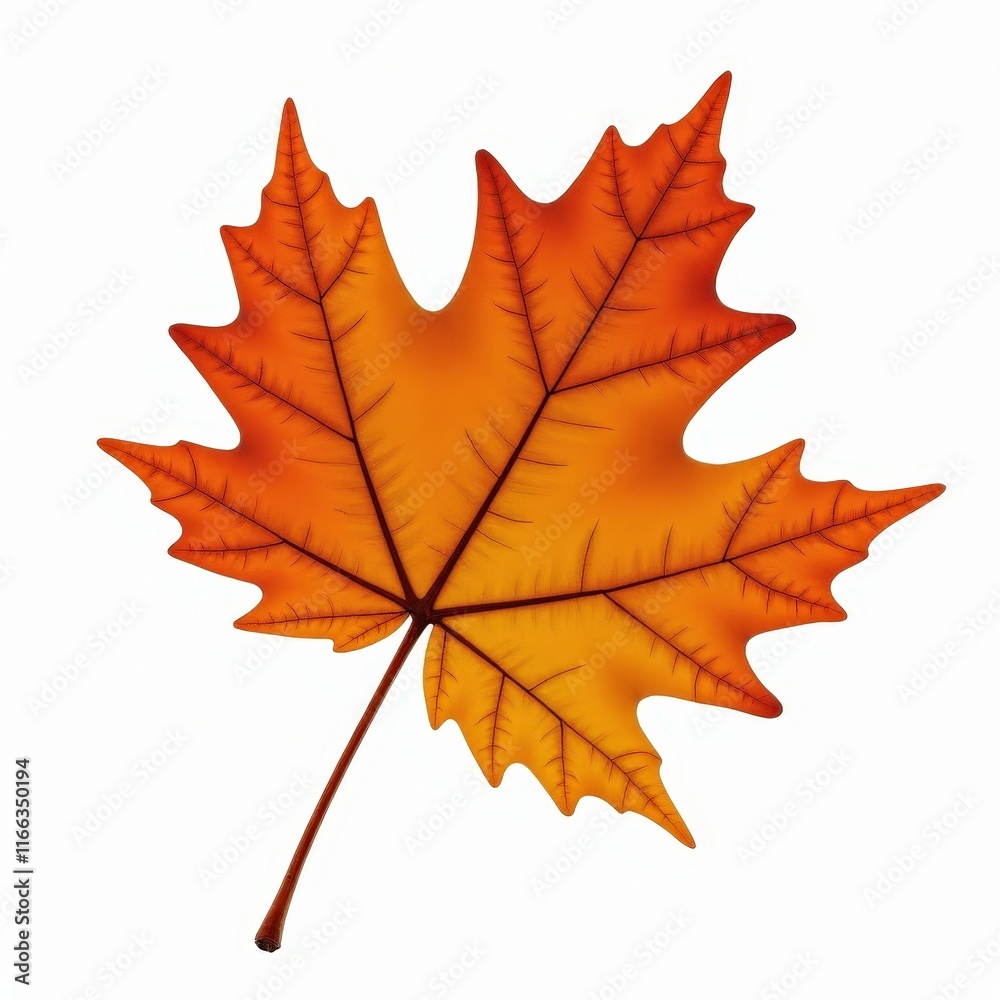 Autumn's Embrace: A single, vibrant maple leaf, rendered in exquisite detail, captures the essence of autumn's warmth and beauty.