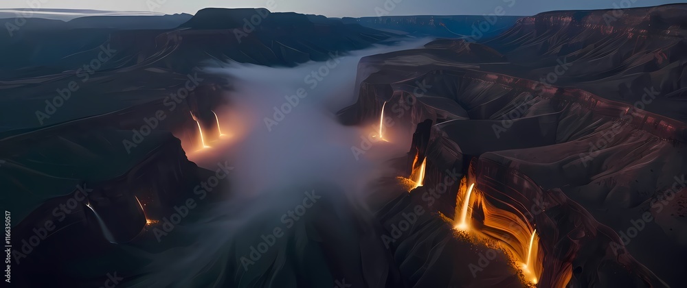 Fototapeta premium Aerial views of breathtaking canyons revealing the complexity of nature inviting exploration