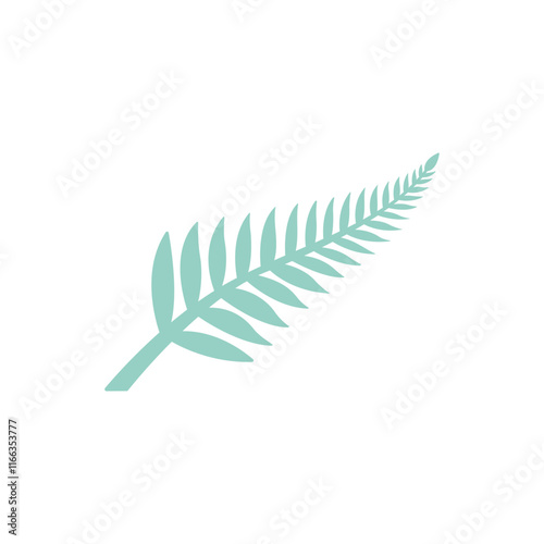 Fern icon. Simple flat style. Leaf, logo, nz, kiwi, maori, silhouette, bird, sign, new zealand symbol concept design. Vector illustration isolated. SVG