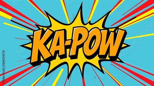 Dynamic KaPow Comic Book Style Word Art Explosion Background