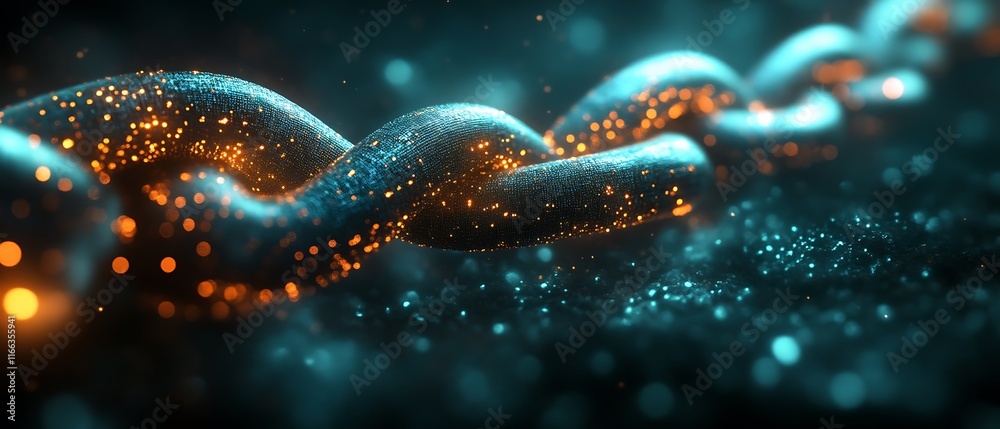 Abstract glowing chain links. Abstract glowing chain links.