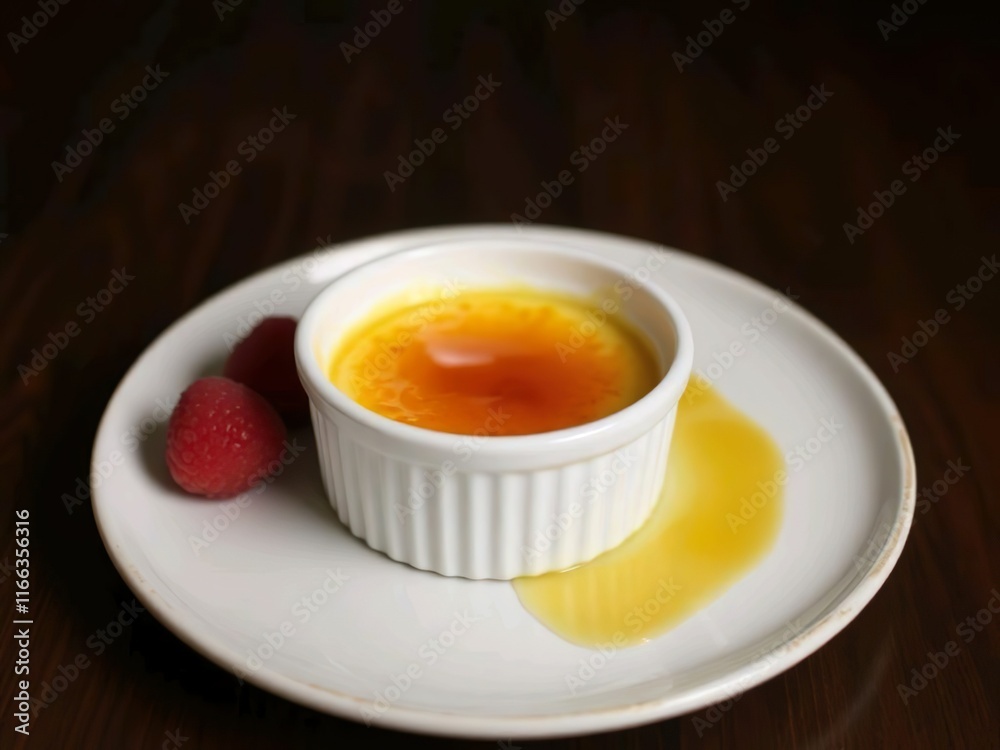Crème brûlée originates from France: Baked custard with caramelized sugar.
