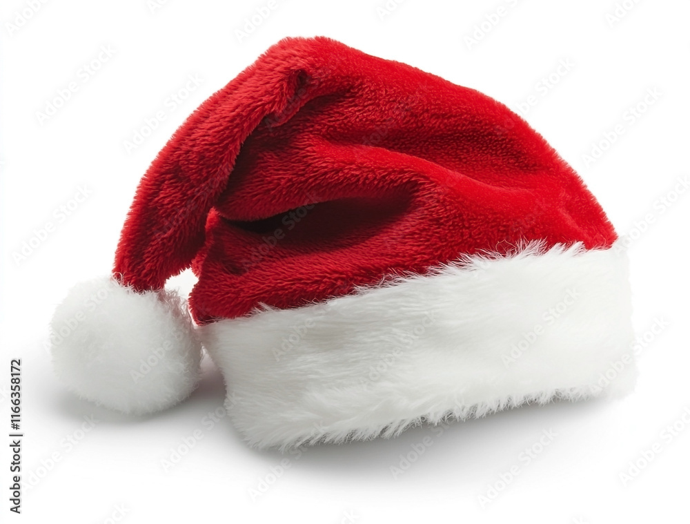 Christmas Santa hat in red isolated on white background Christmas Santa hat in red isolated on white background
