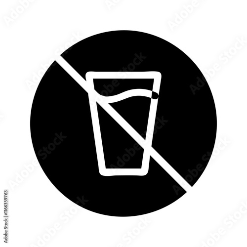 No drinks allowed sign. Concept of restriction, prohibition, and rules.