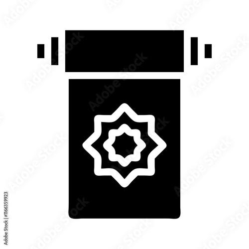 Islamic prayer rug icon. Concept of faith, spirituality, and devotion.