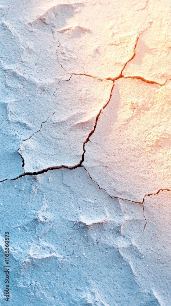 Fototapeta premium Cracked earth surface natural landscape close-up photography dry environment abstract viewpoint evoking climate change