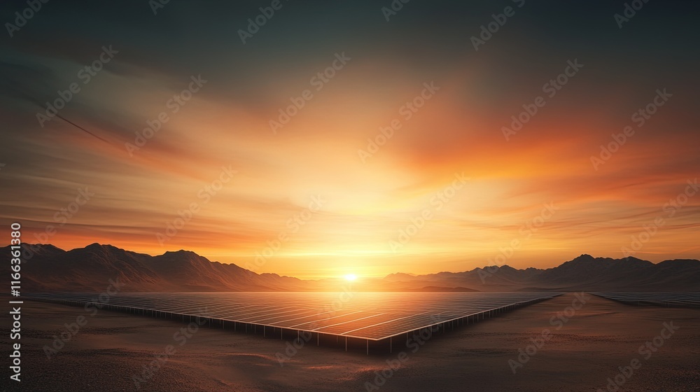 Obraz premium Desert solar fuel processing facility, innovative energy solutions, minimal environmental impact, sustainable technology advancement