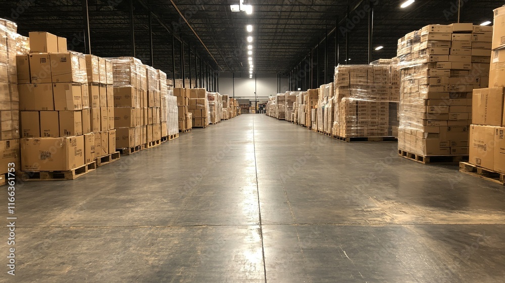 E-commerce fulfillment hub, organized inventory ready for shipping, efficient logistics in action, streamlined operations for timely delivery