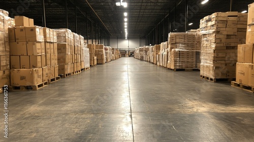 Obraz na płótnie E-commerce fulfillment hub, organized inventory ready for shipping, efficient logistics in action, streamlined operations for timely delivery w salonie