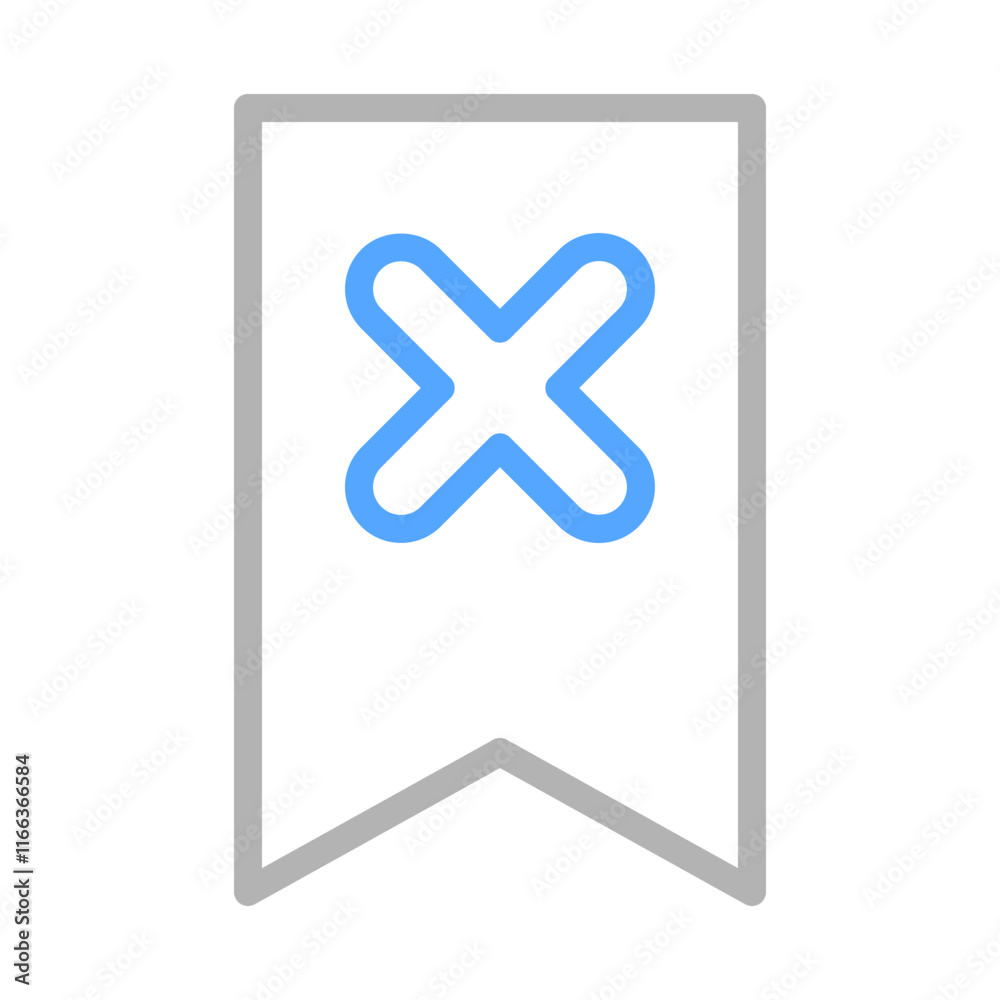 Obraz premium Bookmark delete icon. Concept of remove, cancel, and error.