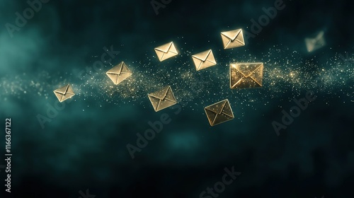 Encrypted messages navigating a digital landscape, ensuring secure communication in a virtual realm of confidentiality and privacy