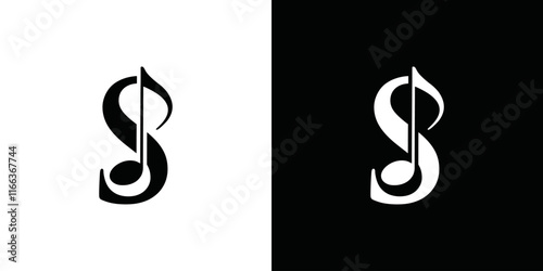 logo initial S and music vector