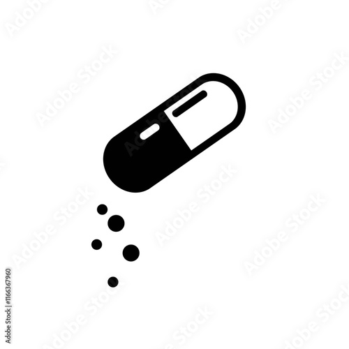 Capsule vector icon. medicine icon. Tablet icon. Drug icon.