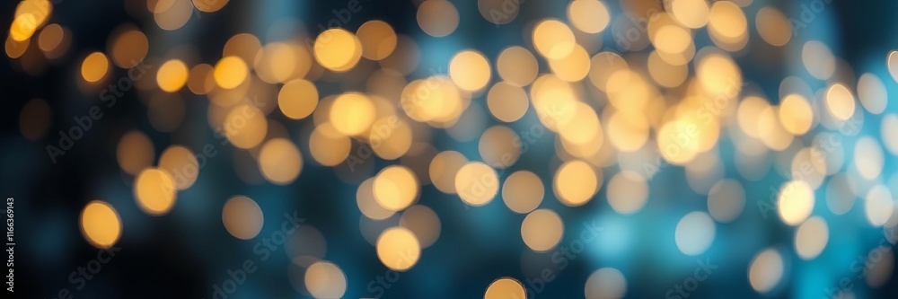 Abstract blurred golden and blue lights background with a dreamy and magical feel, abstract, dreamy