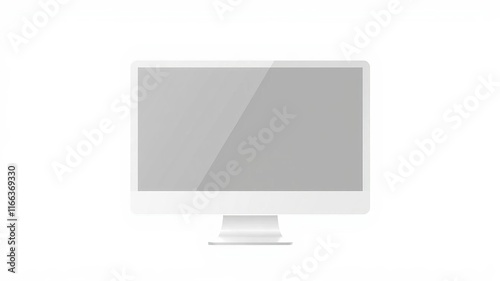 Abstract black and white digital art displayed on a computer screen in a modern setting, technology, minimalistic