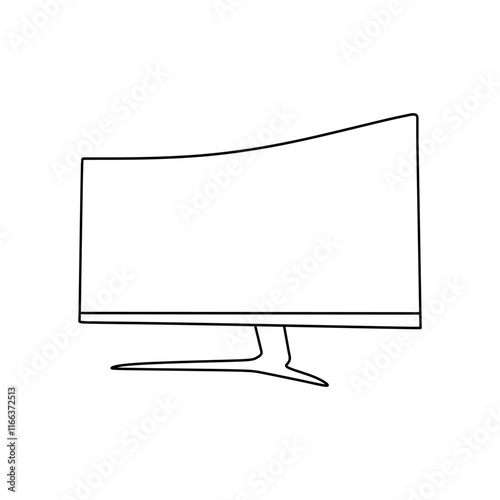 Gaming Curved Monitor Outline Icon. Top Choice editable graphic resources for many purposes.