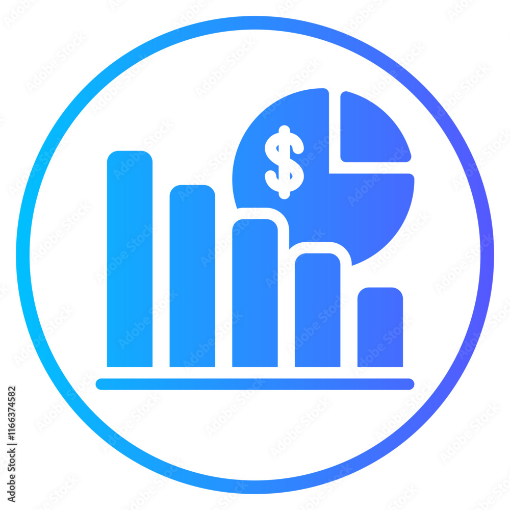 pie chart gradient icon pie chart gradient icon