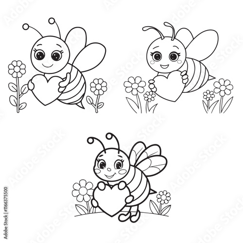 Cute Bee Vector Illustration