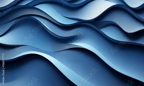Abstract waves in varying shades of blue create a fluid and dynamic visual effect.