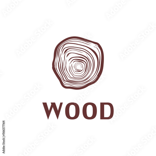 flat design wood texture icon logo