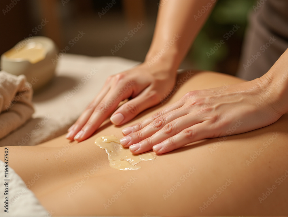 Naklejka premium Relaxing Lower Back Massage for Pain Relief and Comfort