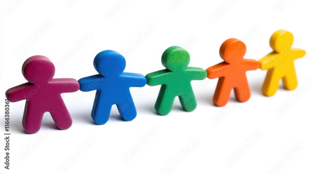 Friendly Community Figures with Vibrant Colorful Expressions