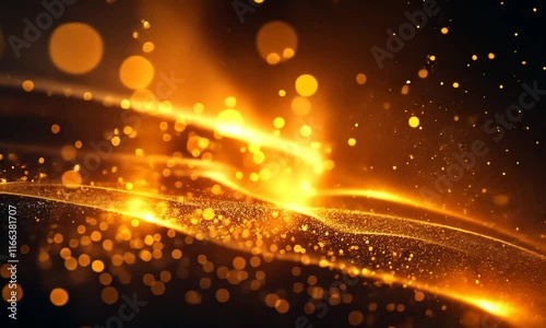 A mesmerizing display of glowing particles and sparks against a dark background.