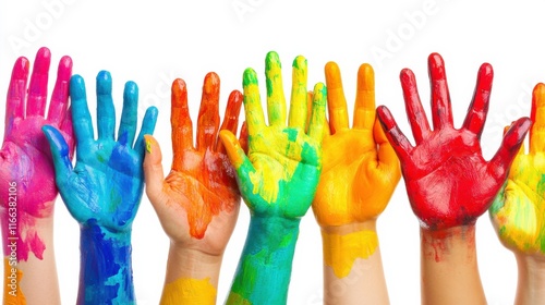 Vibrant Hands Displaying Community Spirit and Support
