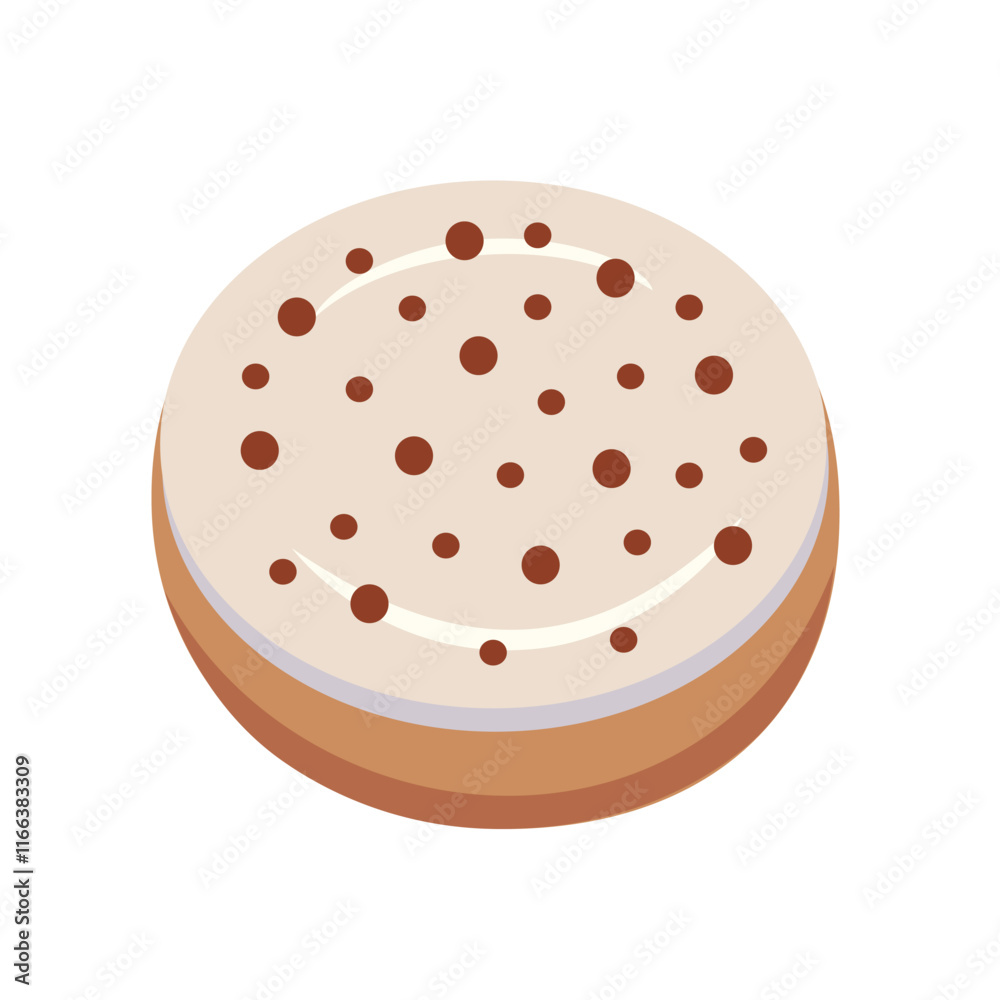 Fototapeta premium Donut vanilla with cocoa flavor. Sweet donuts. Donuts with cocoa sprinkle. Bakery. Glazed donut. 