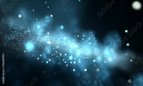 A mesmerizing depiction of a starry night sky with shimmering particles and cosmic elements.