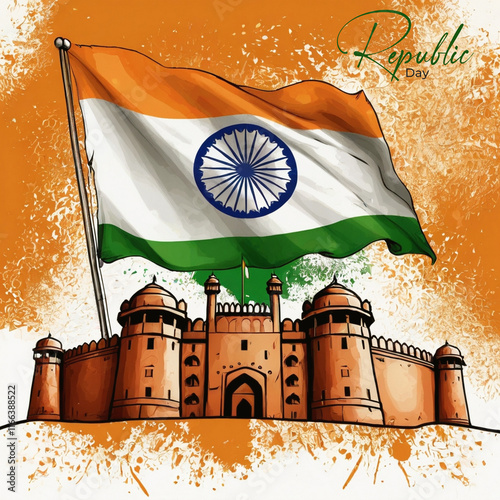 Indian republic day social media post template