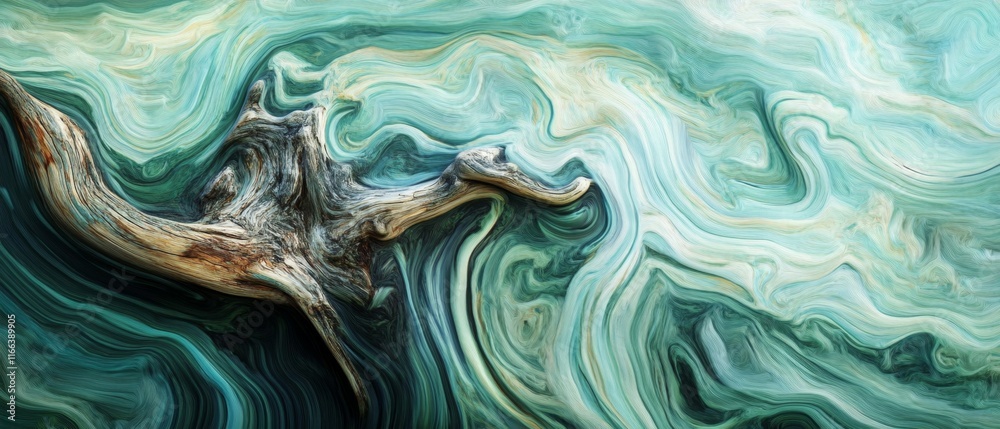 Obraz premium abstract tree stump or nature pattern color background.exotic wallpaper in painting style.wavy wave art shape