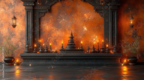 Mystic Temple Sanctuary:  A Serene Diwali Celebration photo