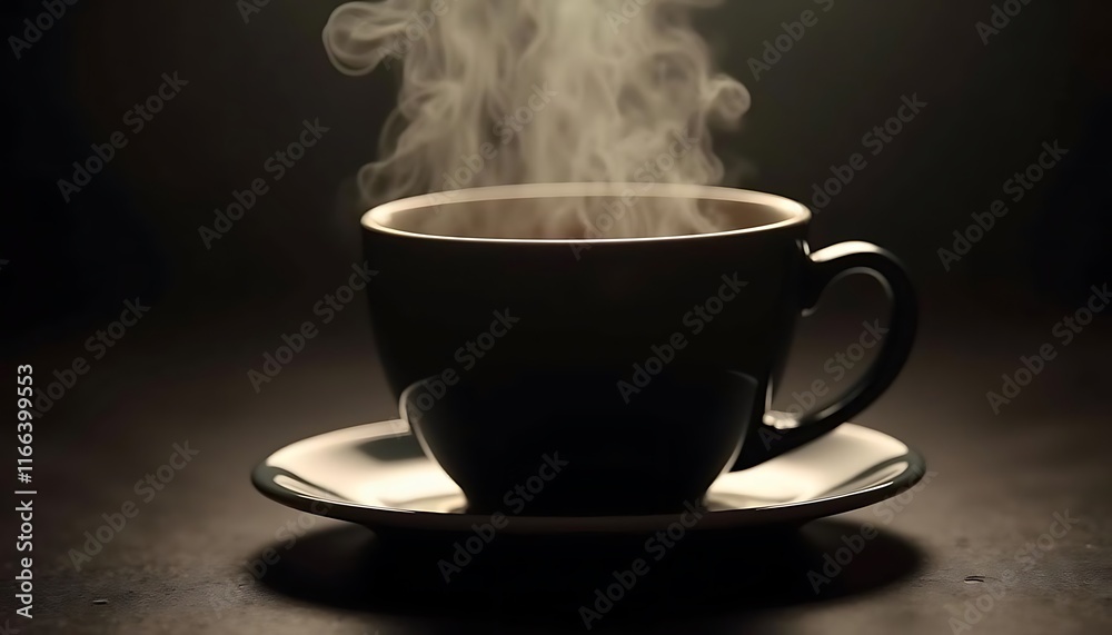 Steaming Coffee Cup: Dark, Moody Coffee Still Life Steaming Coffee Cup: Dark, Moody Coffee Still Life
