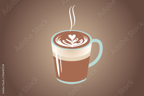 Coffee beverage Concept. Colored flat vector illustration isolated.