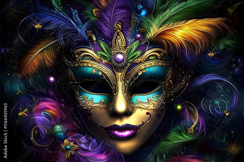 Vibrant Multicolor Masquerade Mask with Feathers and Gem Accents - Perfect for Carnival, Mardi Gras, Costume Parties, and Festive Celebrations Vibrant Multicolor Masquerade Mask with Feathers and Gem Accents - Perfect for Carnival, Mardi Gras, Costume Parties, and Festive Celebrations