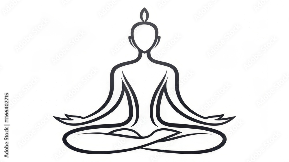 A minimalist illustration of a meditating figure, symbolizing peace, mindfulness, and spiritual enlightenment. A minimalist illustration of a meditating figure, symbolizing peace, mindfulness, and spiritual enlightenment.