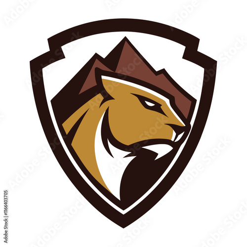 A sleek mountain panther mascot logo exuding strength and agility, with sharp features, dynamic lines, and a bold design that captures the spirit of resilience and power.