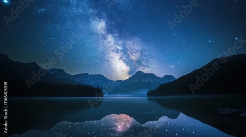 Beautiful landscape of night sky with stars