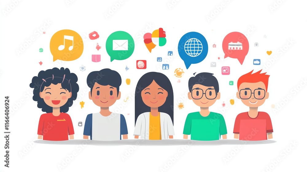 Diverse group of friends sharing ideas and enjoying communication together. Diverse group of friends sharing ideas and enjoying communication together.