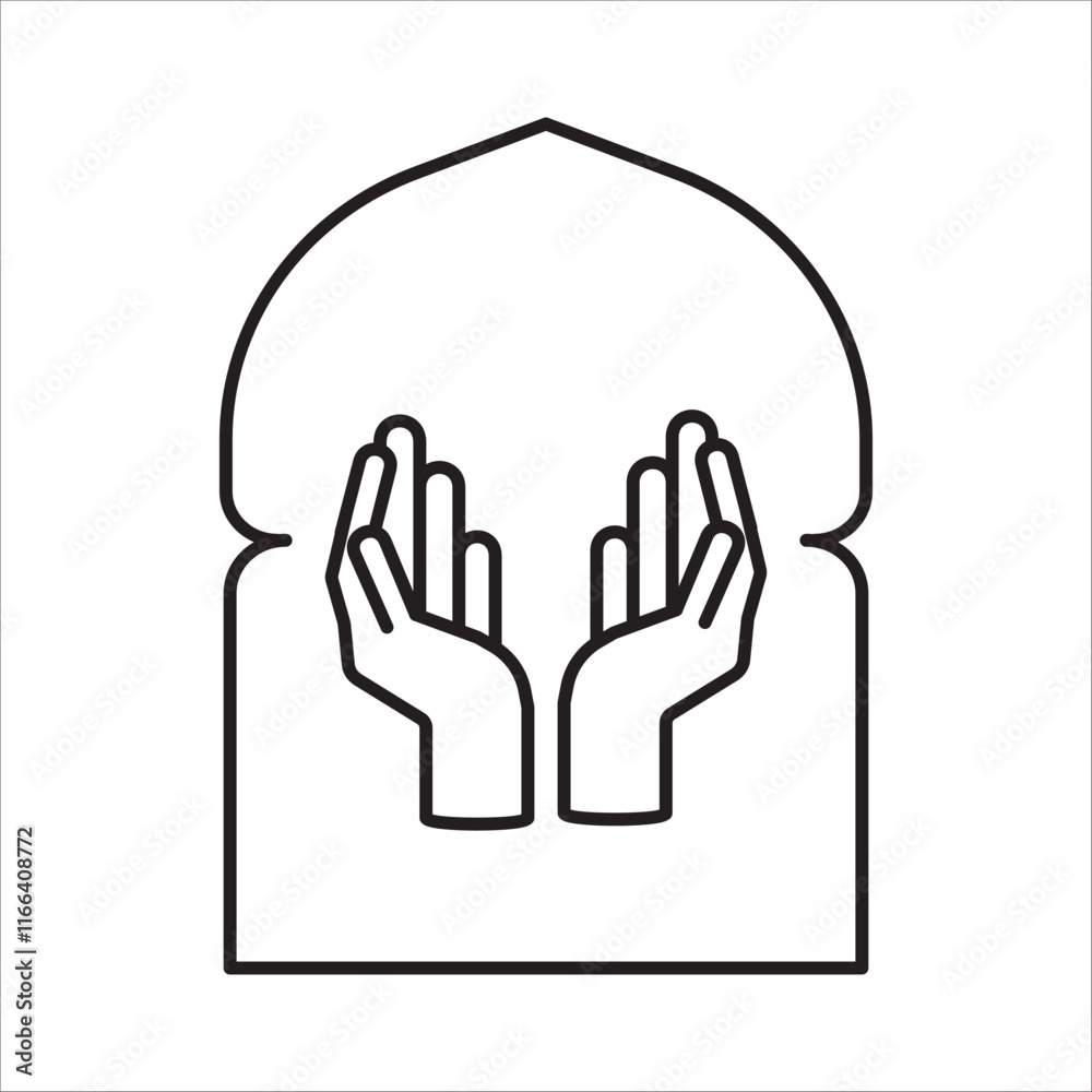 Obraz premium Pray icon outline vector