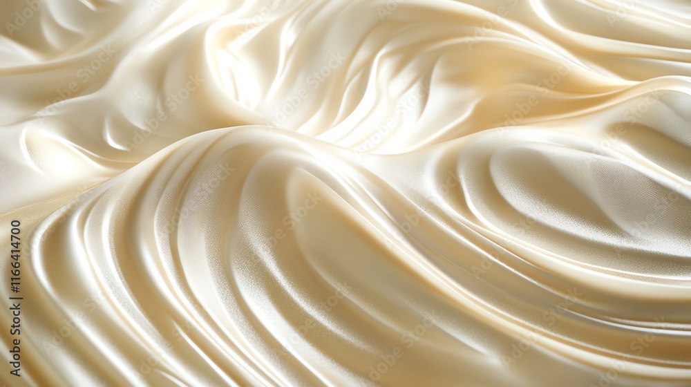 Soft and flowing cream silk fabric texture with elegant waves. Soft and flowing cream silk fabric texture with elegant waves.