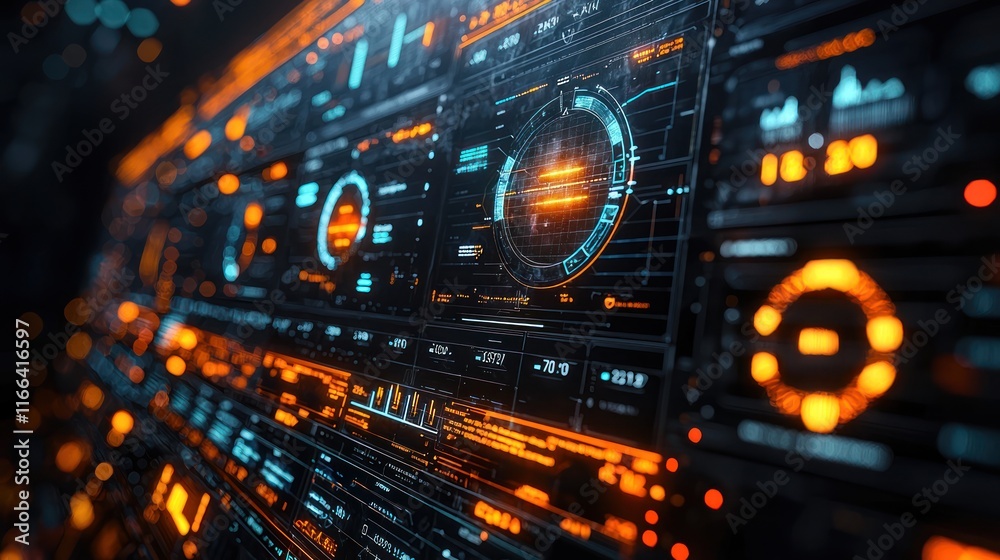 Futuristic digital interface with glowing elements. Futuristic digital interface with glowing elements.
