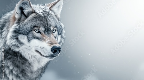 Wallpaper Mural A majestic wolf in a snowy landscape, showcasing its beauty and resilience in nature. Torontodigital.ca