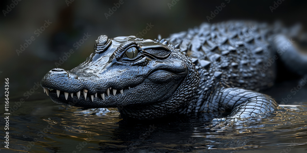 Obraz premium An American alligator in the water, generative AI