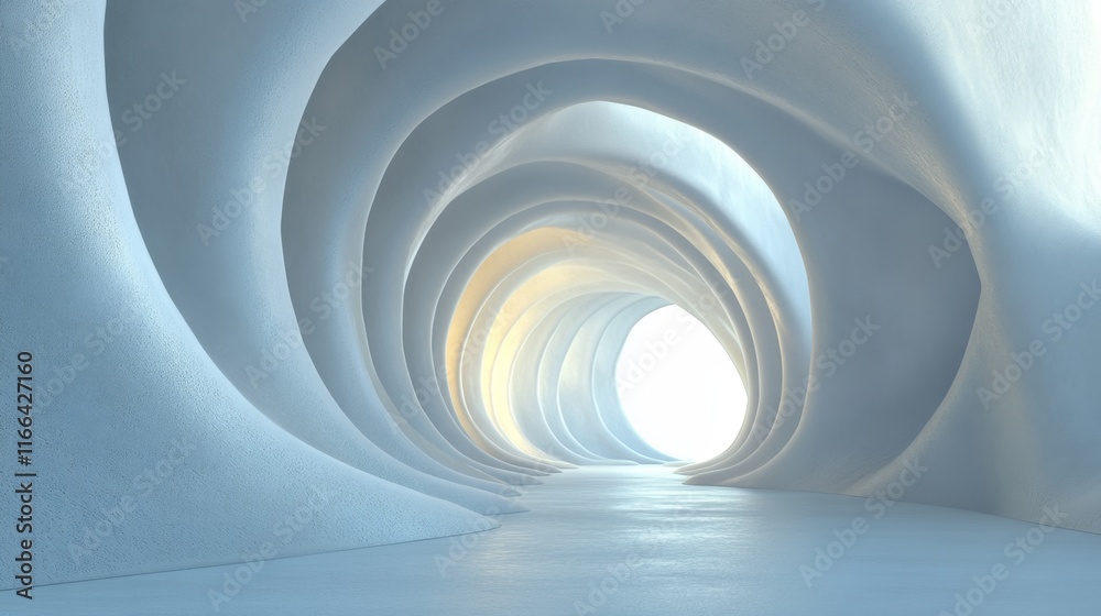 Fototapeta premium Abstract tunnel with light at the end.