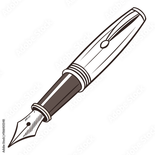 Pen Black Silhouette Vector Illustration Isolated on a transparent background
