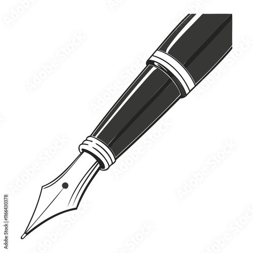 Pen Black Silhouette Vector Illustration Isolated on a transparent background