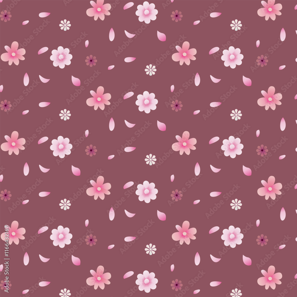 repeating flower pink blossom aesthetic seamless pattern design background repeating flower pink blossom aesthetic seamless pattern design background