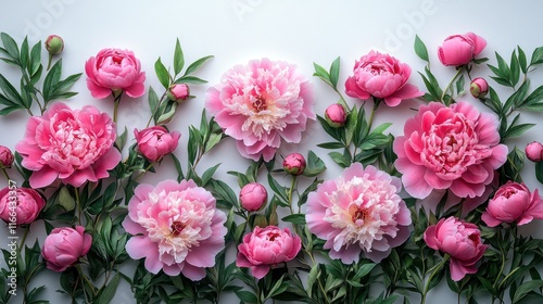 Fototapeta Naklejka Na Ścianę i Meble -  Pink Peonies Floral Arrangement: A Delicate Bloom